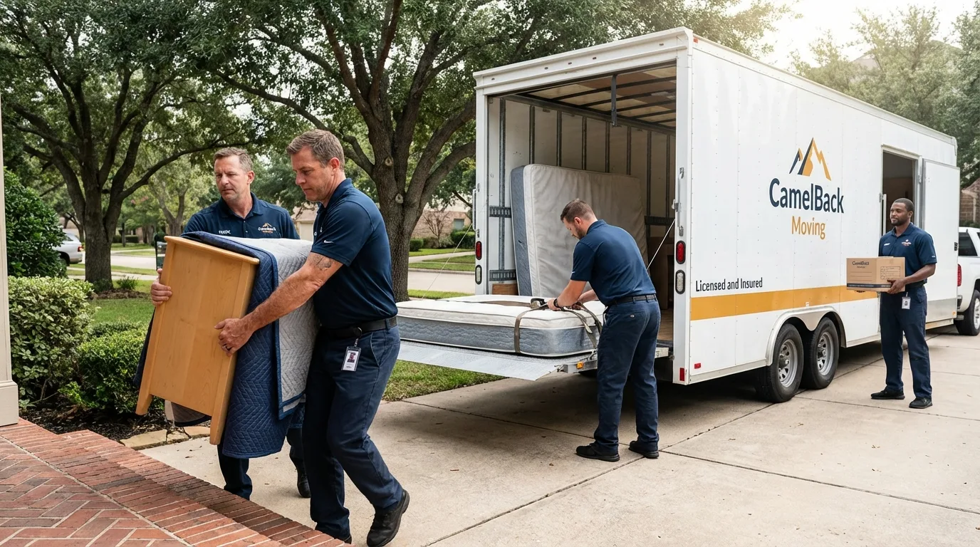 Crew loading residential truck for cross-state move from Fenton, MO